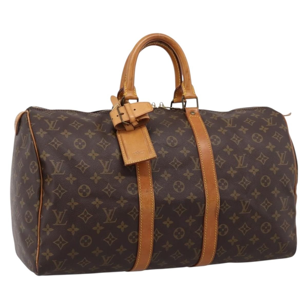 Louis Vuitton Keepall Bag Monogram Canvas Brown Canvas Travel Bag Bag (Pre-Owned)