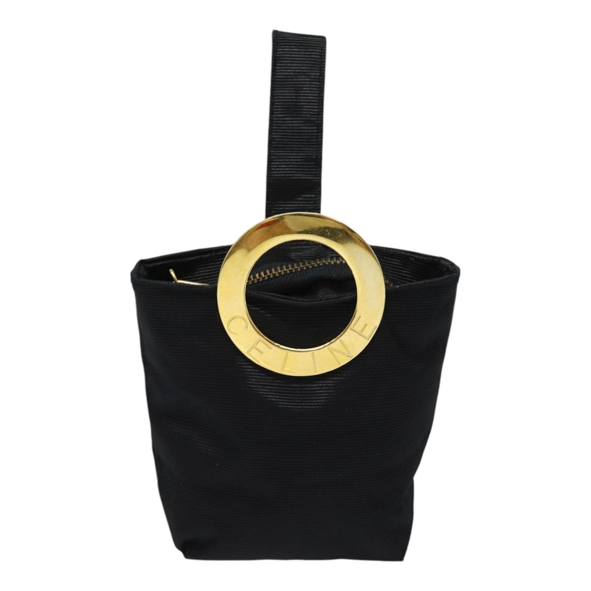 Celine Circle Logo Nylon Black Nylon Clutche & Pouche Bag (Pre-Owned)