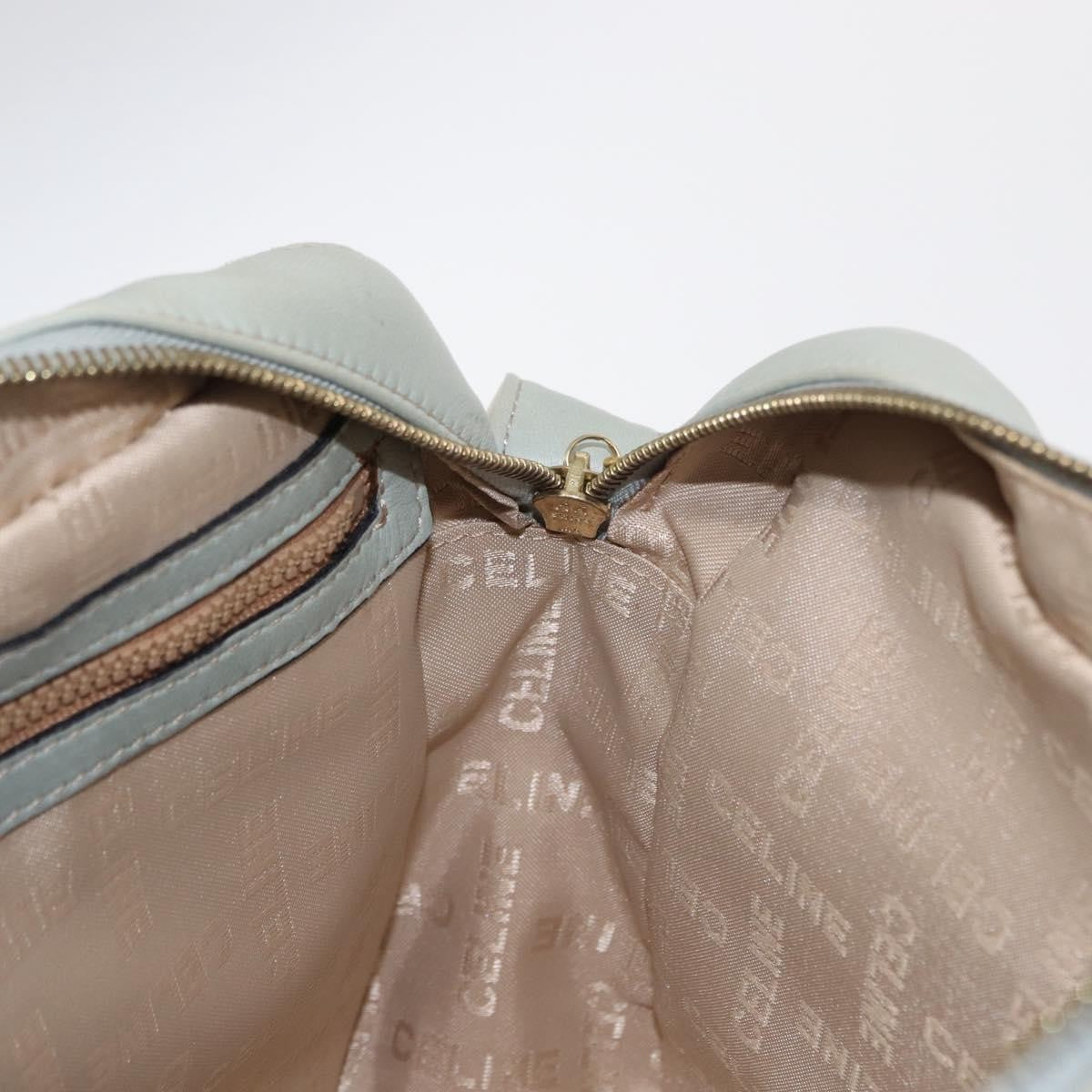 Celine Circle Logo Leather Green Leather Shoulder Bag Bag (Pre-Owned)