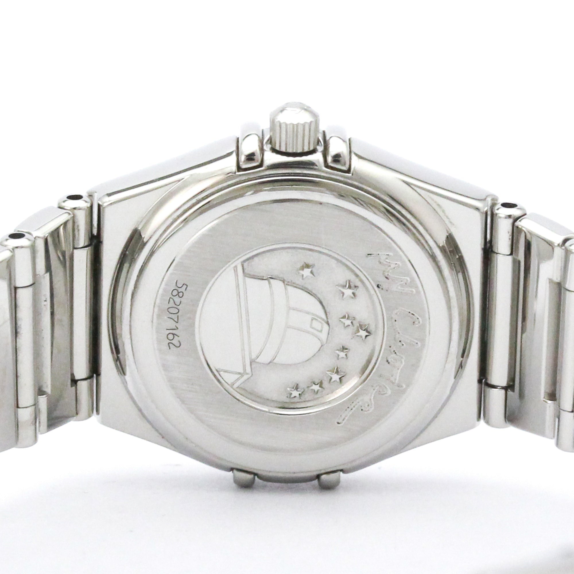 Omega Constellation Quartz Stainless Steel With Diamond Bezel And Mother Of Pearl Watch (Pre-Owned)