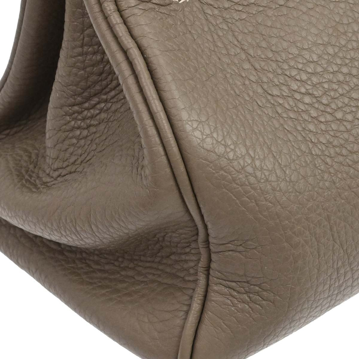 Hermes Shoulder Kelly Clemence Gray Leather Handbag (Pre-Owned)