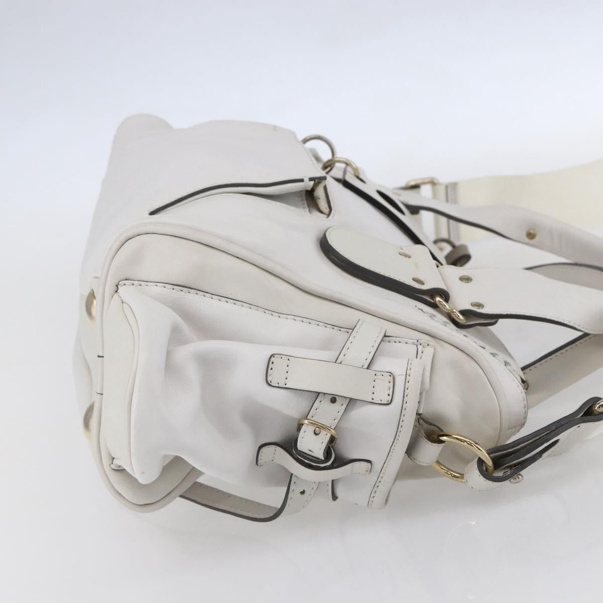 Chloe Vintage Leather White Leather Shoulder Bag Bag (Pre-Owned)