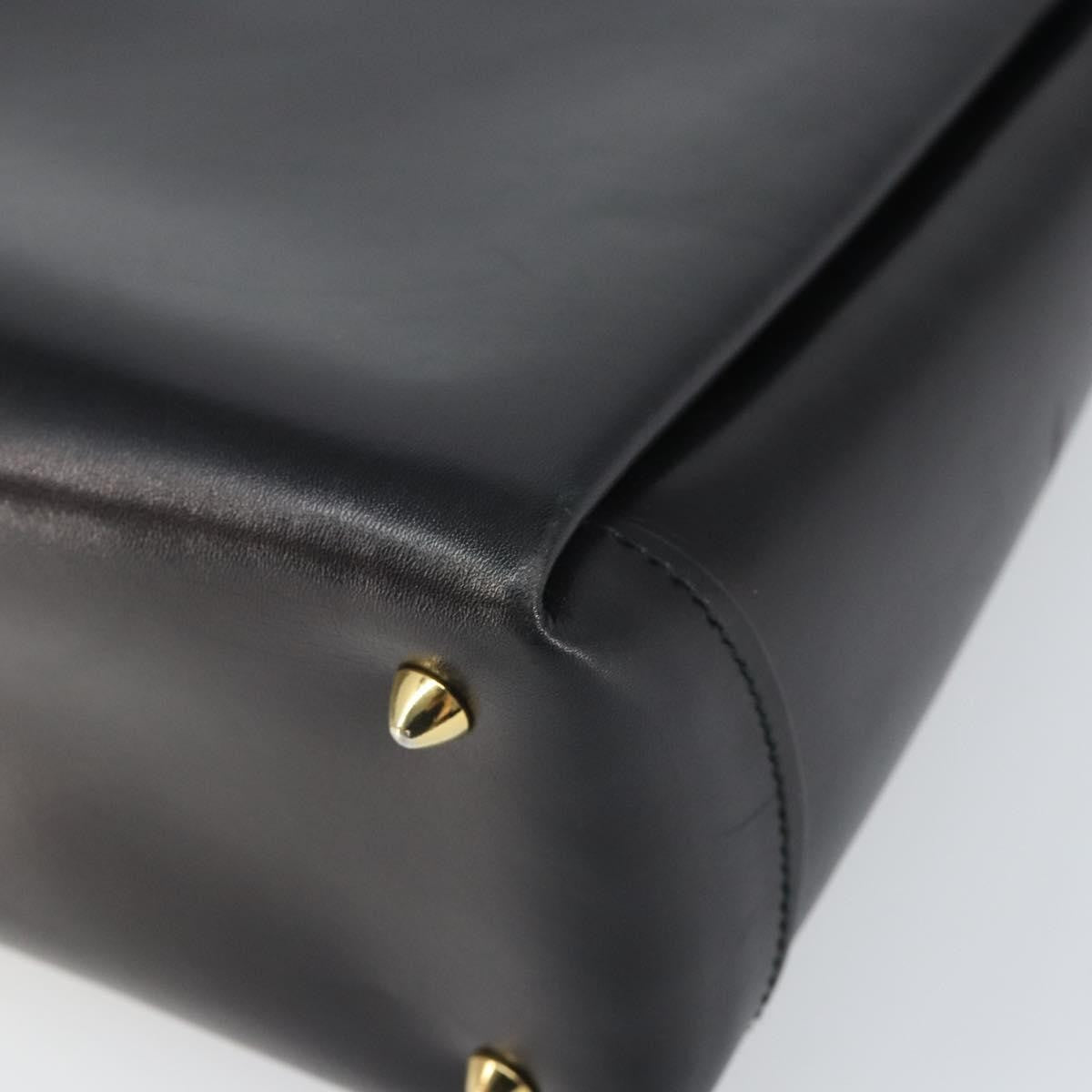 Gucci Vintage Leather Black Leather Handbag (Pre-Owned)