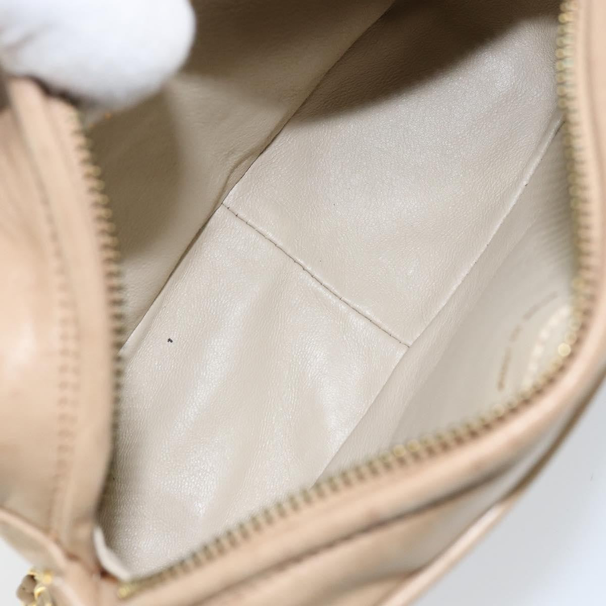 Chanel Vintage Diamond Cc Camera Quilted Lambskin Beige Leather Shoulder Bag Bag (Pre-Owned)
