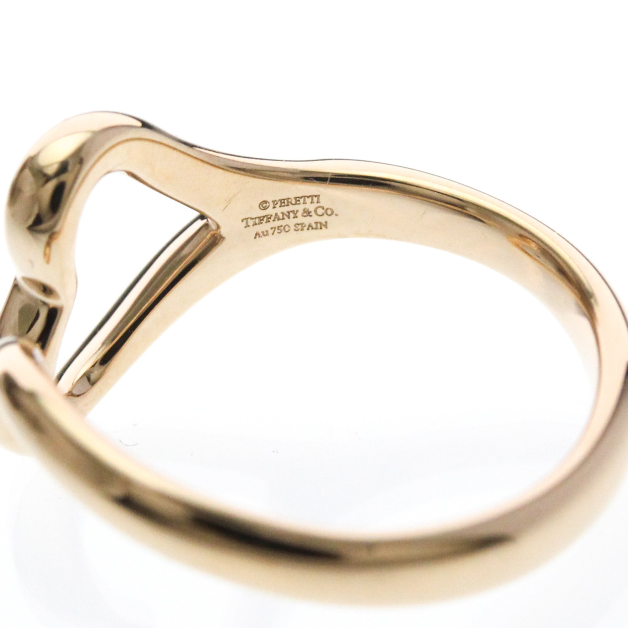 Tiffany & Co. Elsa Peretti Open Heart 18K Rose Gold Gold Pink_Gold Ring Jewelry (Pre-Owned)