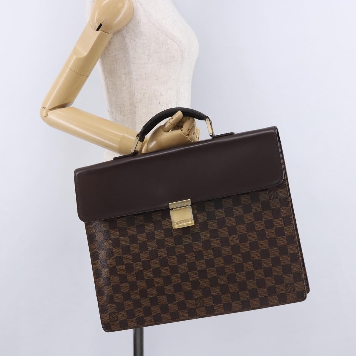 Louis Vuitton Altona Damier Ebene Brown Canvas Briefcase Bag (Pre-Owned)