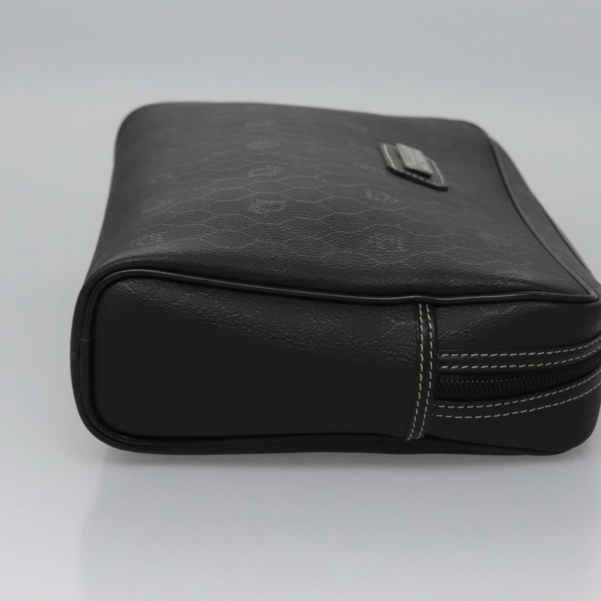Christian Dior Vintage Honeycomb Zip Coated Canvas Black Canvas Clutche & Pouche Bag (Pre-Owned)