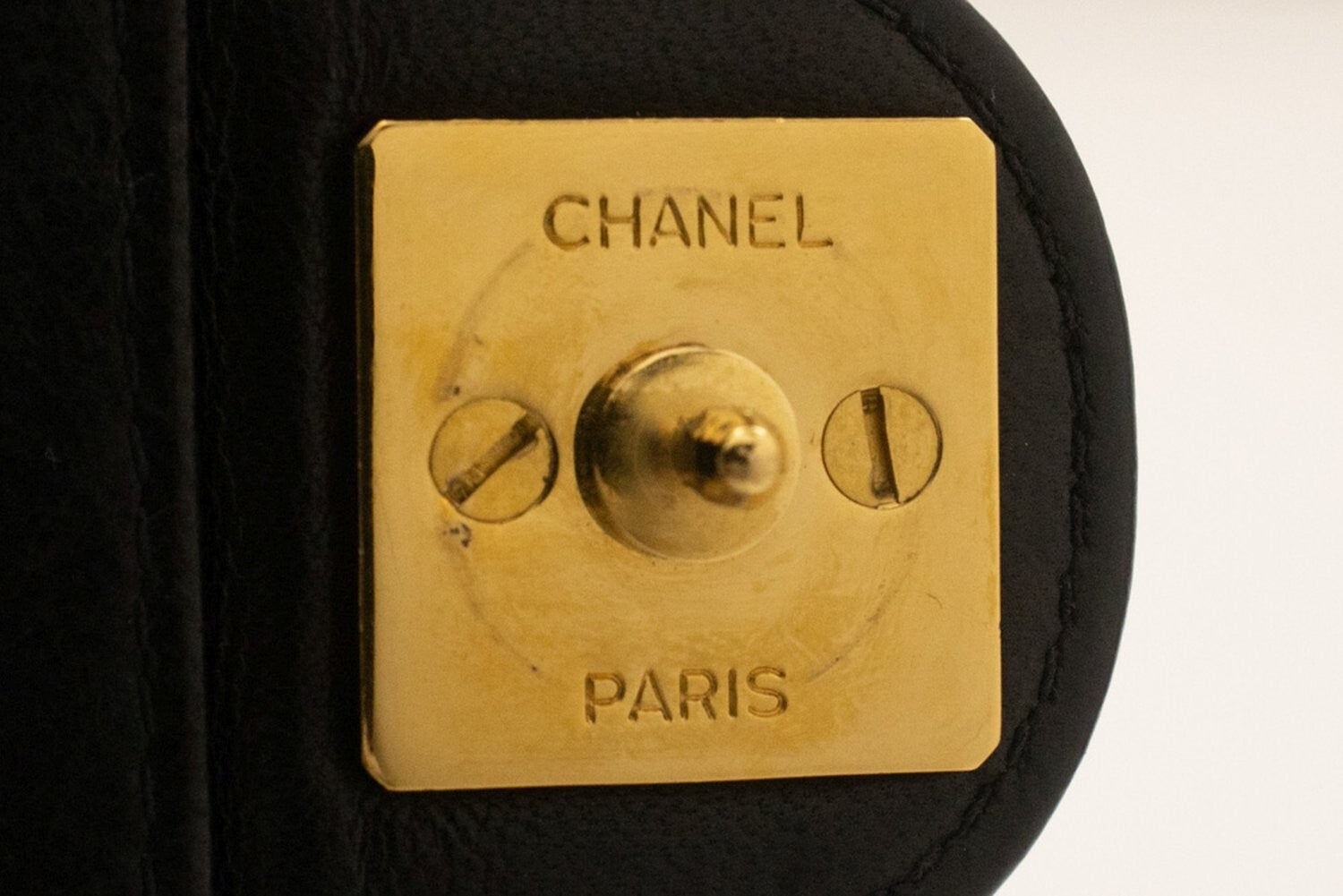 Chanel Vintage Full Flap Quilted Lambskin Black Leather Shoulder Bag Bag (Pre-Owned)