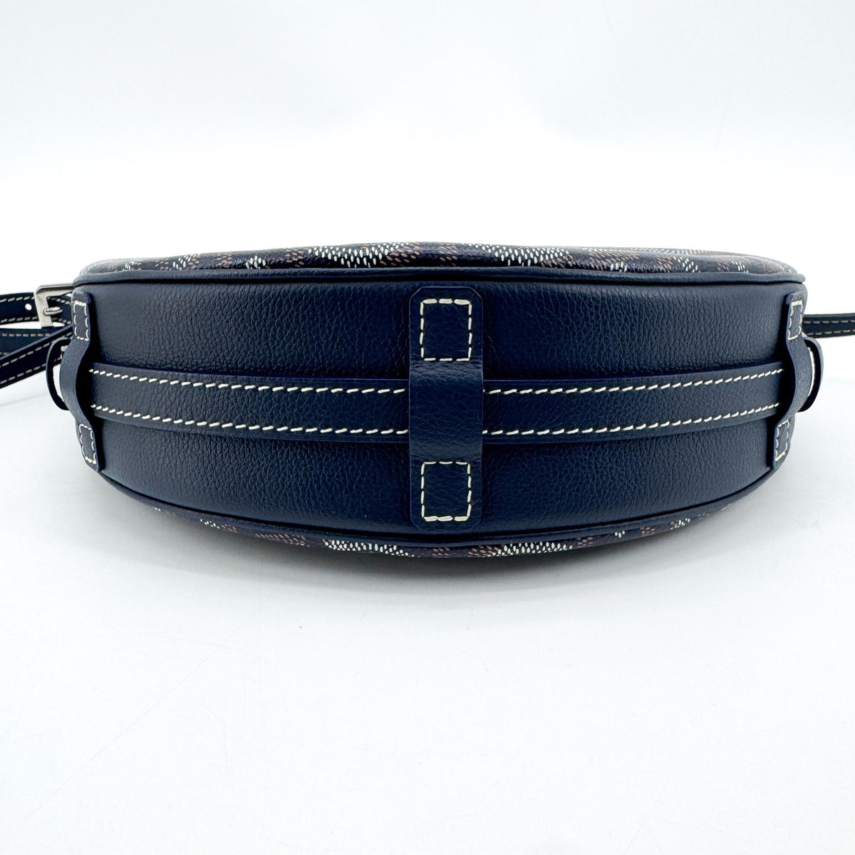 Goyard Hirondelle Coated Canvas And Leather Navy Canvas Shoulder Bag Bag (Pre-Owned)
