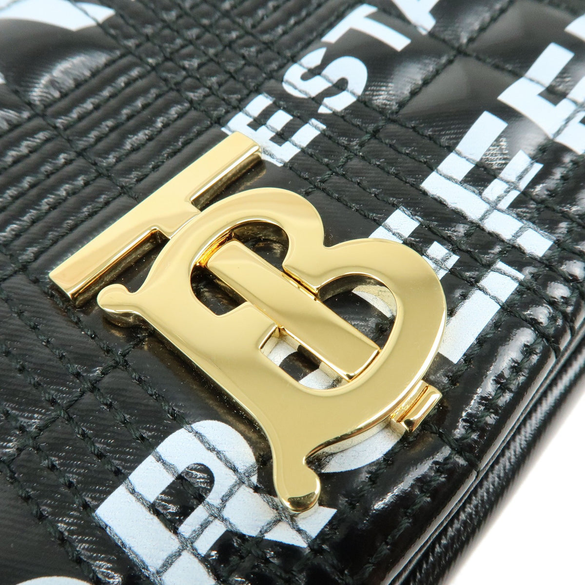Burberry Lola Clutch On Chain Quilted Leather Black Leather Clutche & Pouche Bag (Pre-Owned)