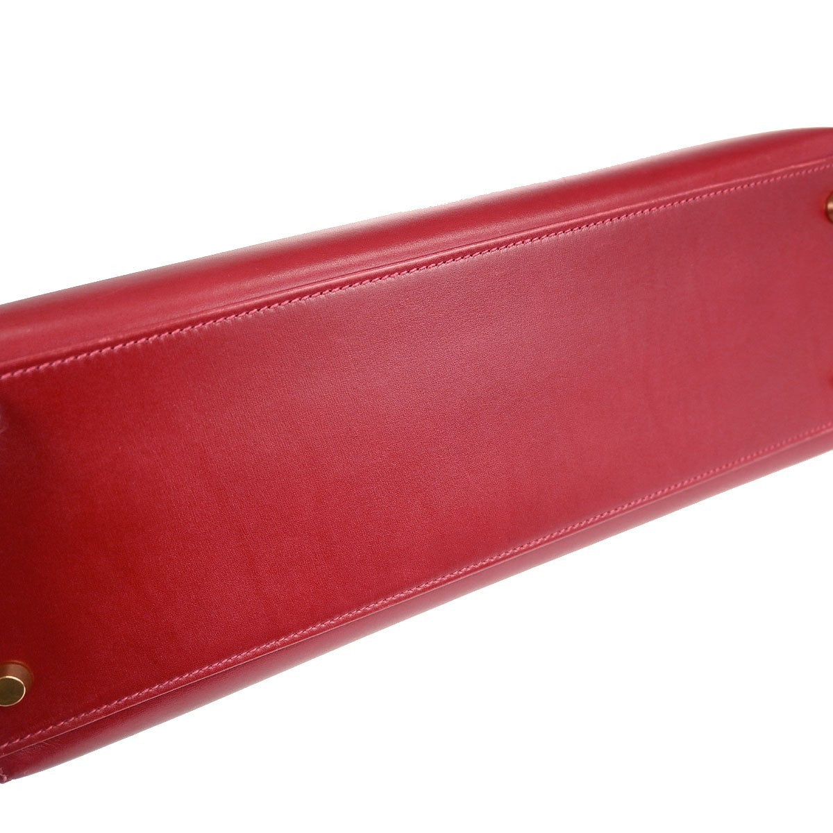 Hermes Kelly Red Box Calf With Gold Hardware Red Calfskin Handbag (Pre-Owned)