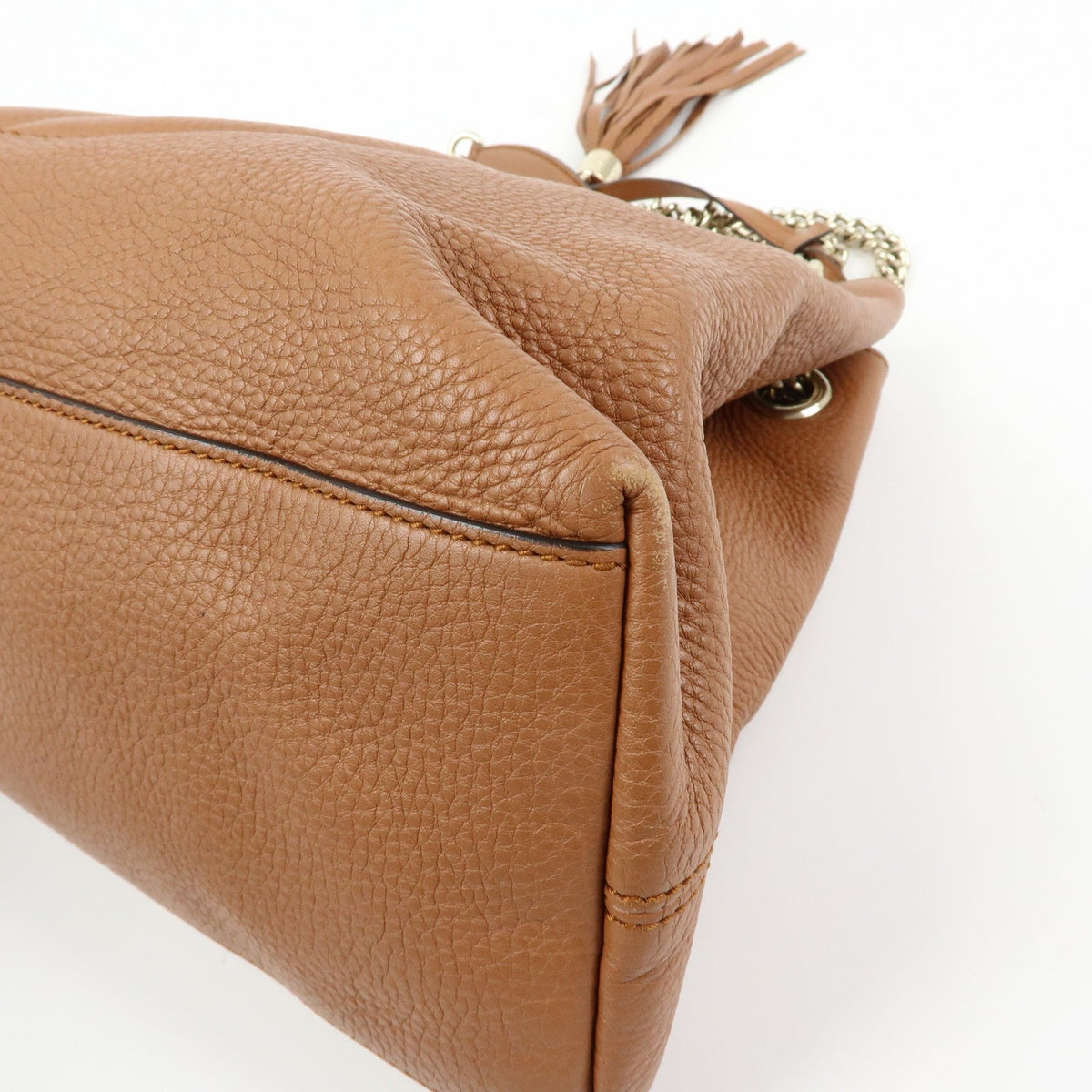 Gucci Soho Chain Strap Leather Brown Leather Shoulder Bag Bag (Pre-Owned)
