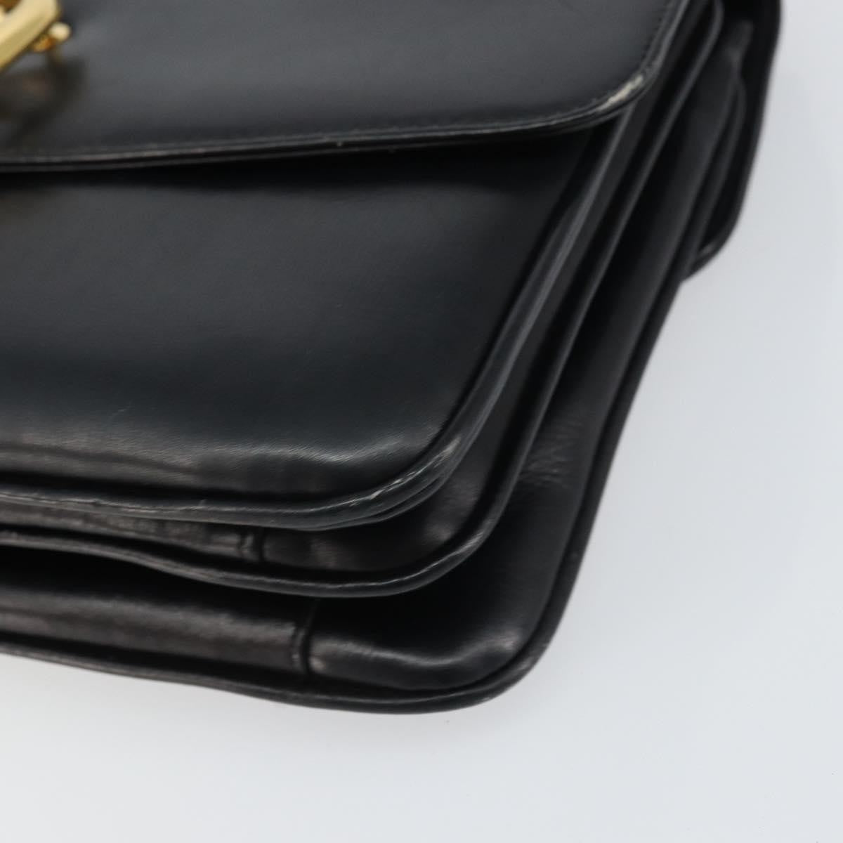 Celine Horse Carriage Leather Black Leather Shoulder Bag Bag (Pre-Owned)