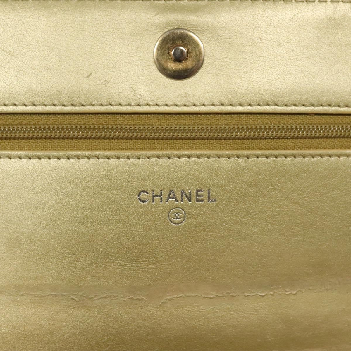 Chanel Gabrielle Wallet On Chain Quilted Aged Calfskin Gold Leather Crossbody Bag Bag (Pre-Owned)