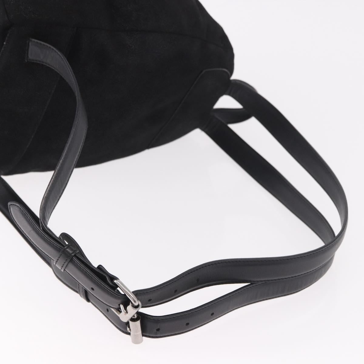Stella Mccartney Falabella Front Zip Shaggy Deer Black Polyester Backpack Bag (Pre-Owned)