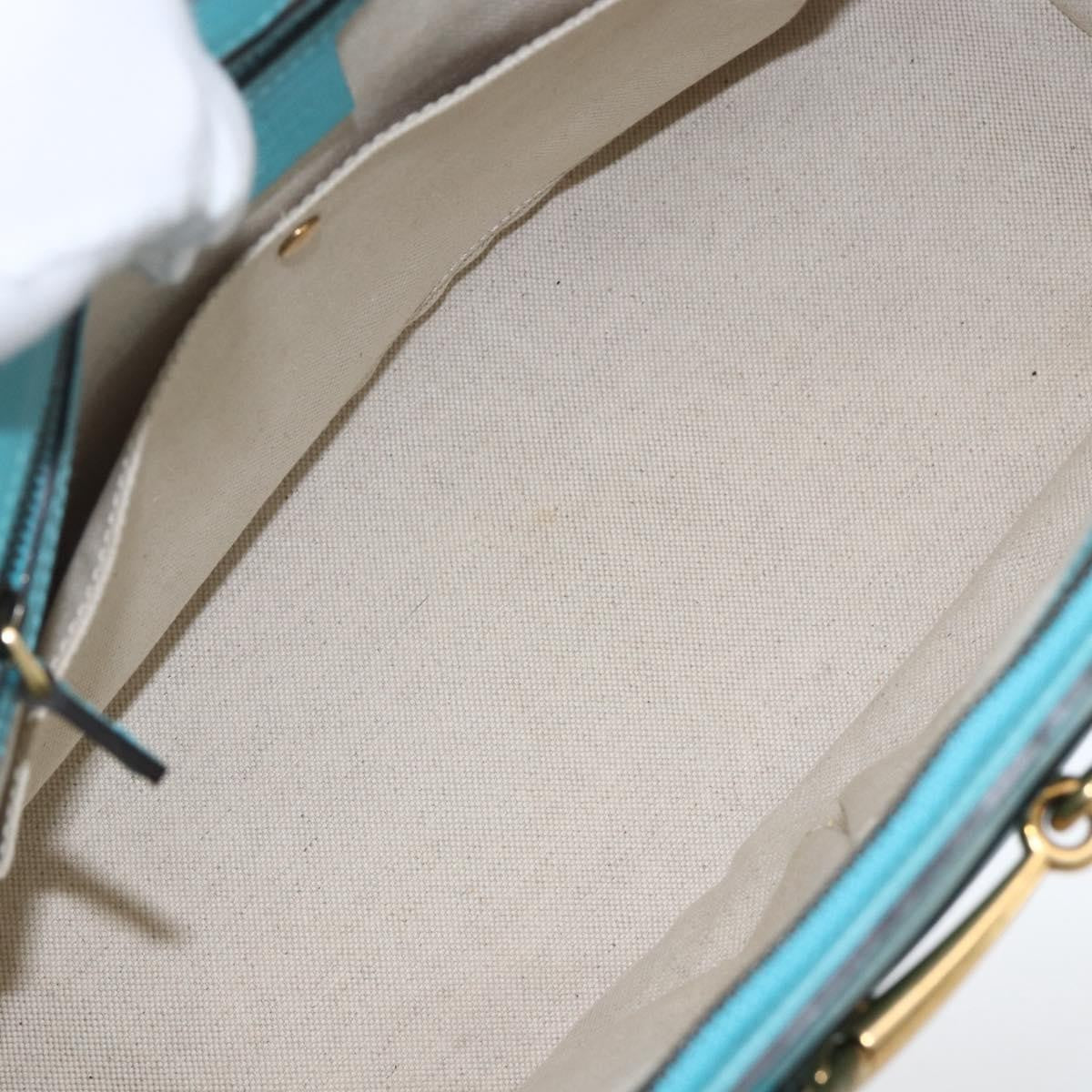 Gucci Bright Bit Convertible Tote Leather Blue Leather Tote Bag Bag (Pre-Owned)