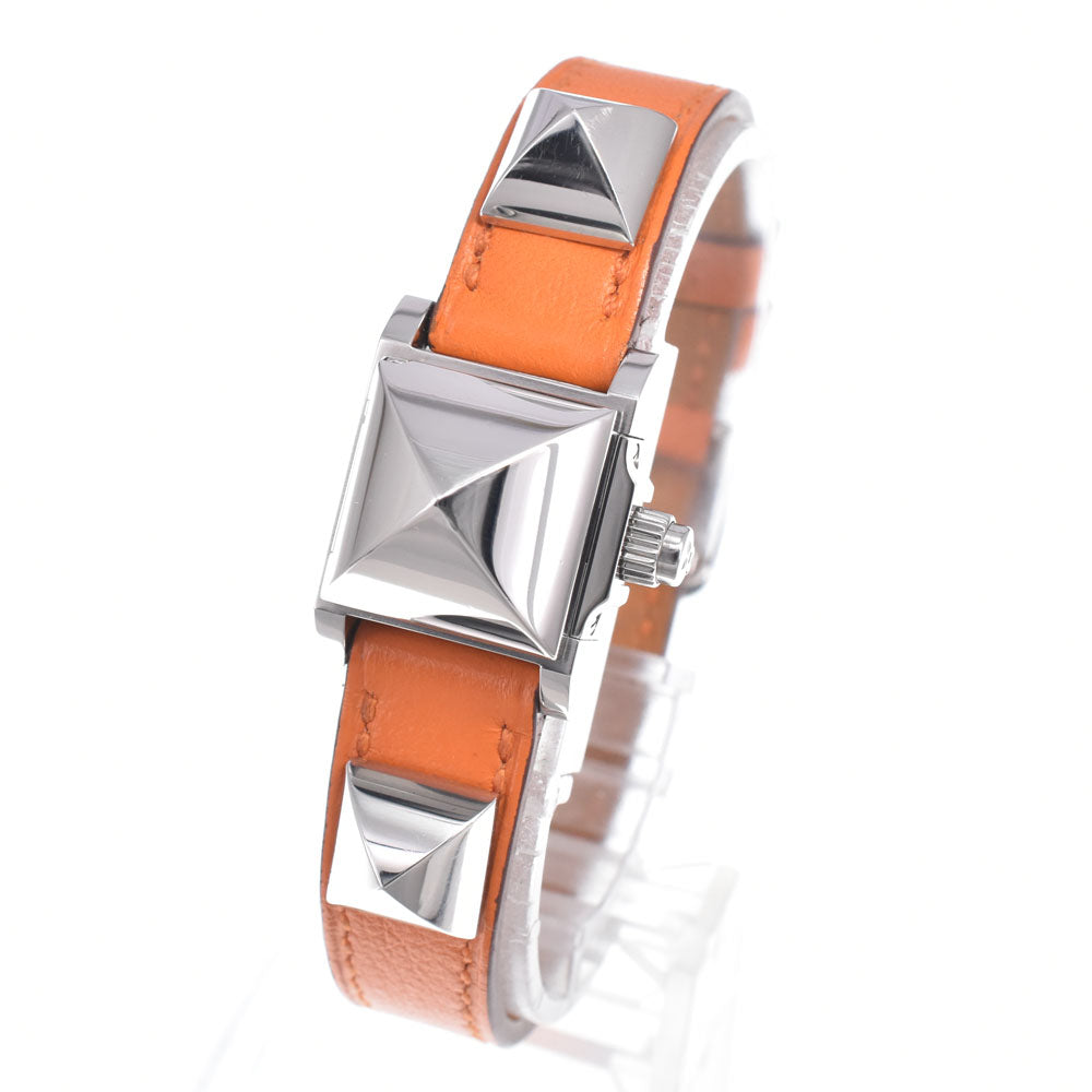 Hermes Medor Quartz Metal And Leather Watch (Pre-Owned)