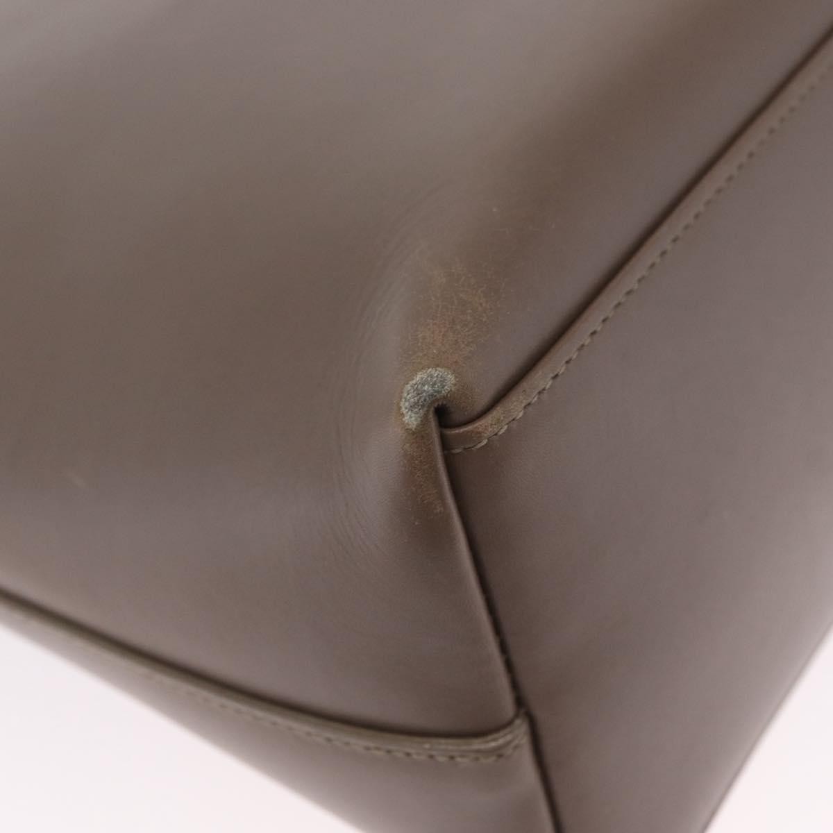 Gucci Vintage Bamboo Hobo Leather Gray Leather Shoulder Bag Bag (Pre-Owned)