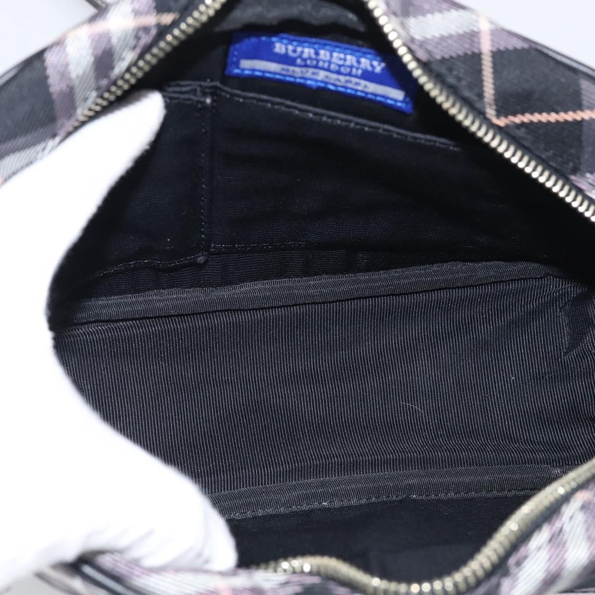 Burberry Nova Check Blue Label Nylon Black Nylon Shoulder Bag Bag (Pre-Owned)