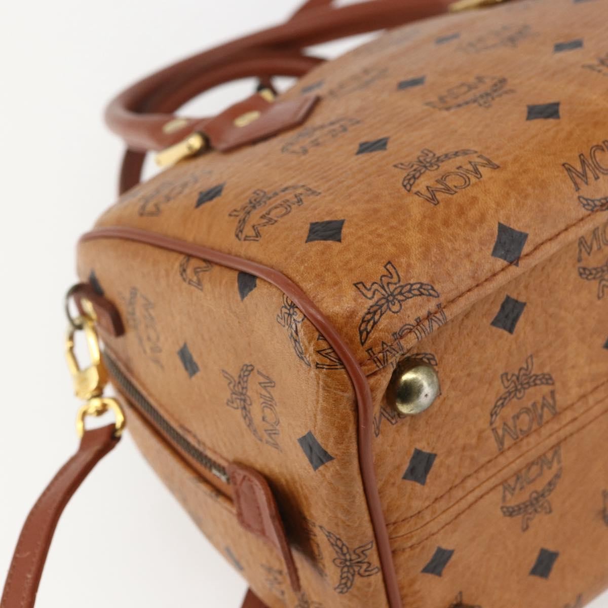 MCM Visetos Logogramme Canvas And Leather Brown Canvas Handbag (Pre-Owned)
