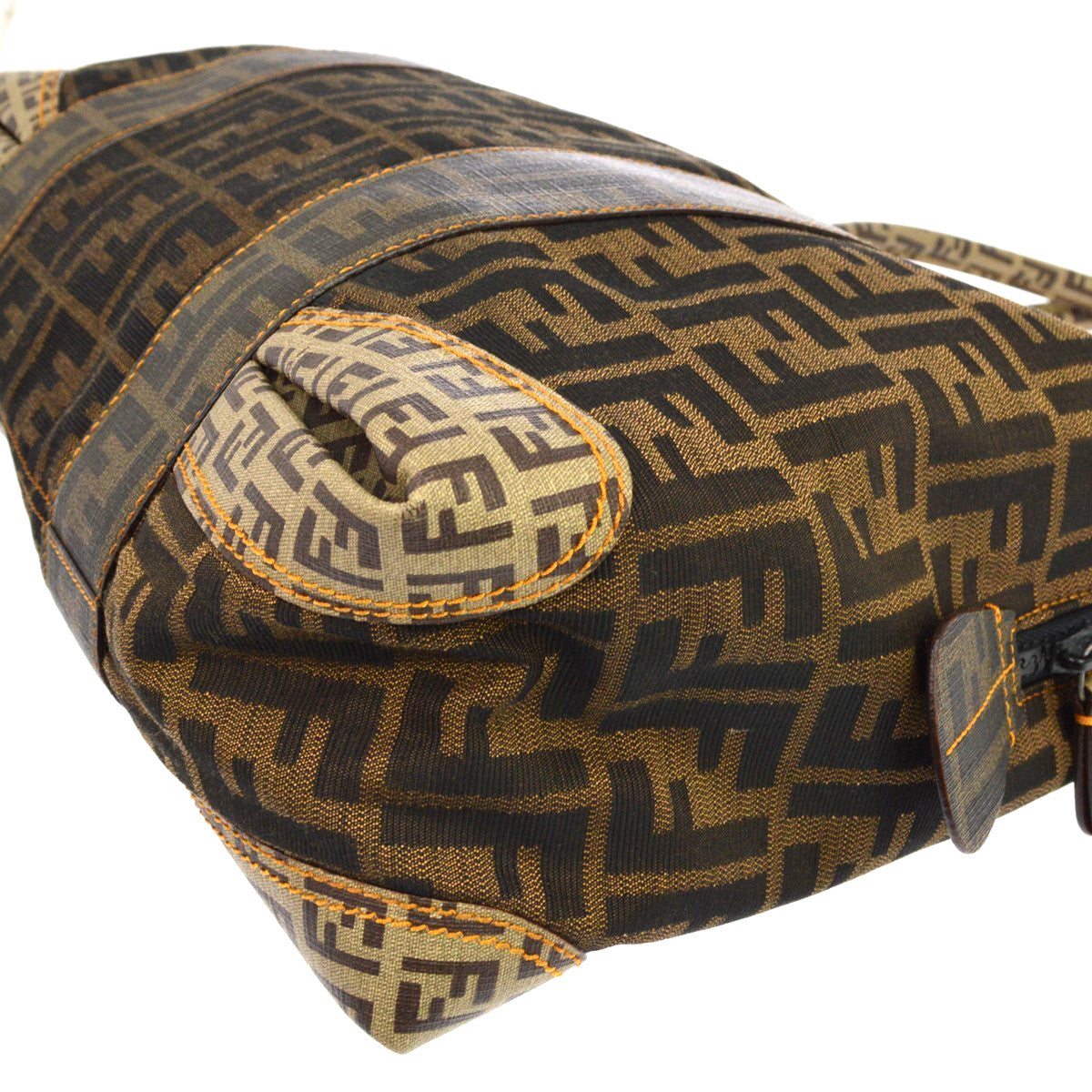 Fendi B Mix Zucca Mixed Media Brown Canvas Tote Bag Bag (Pre-Owned)
