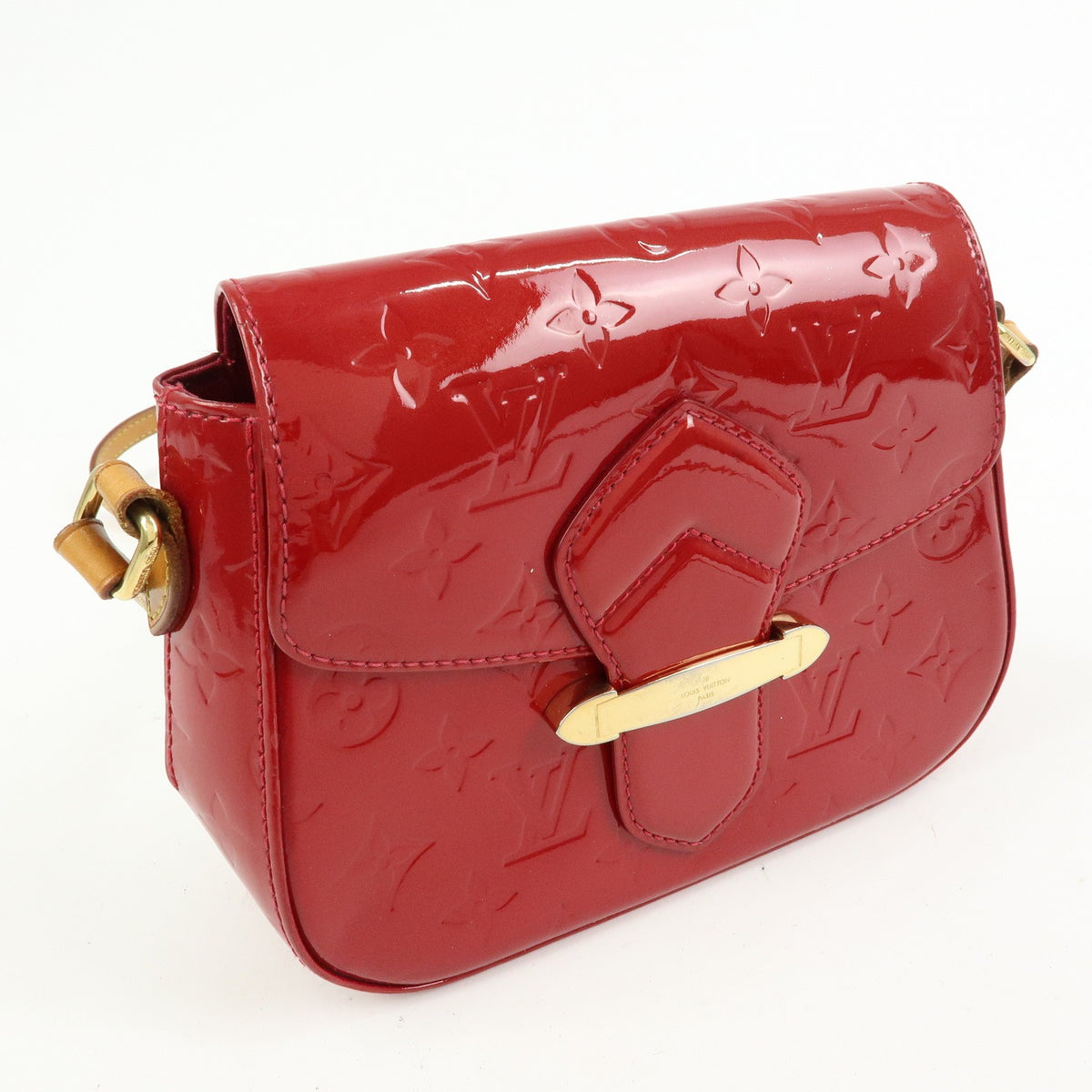 Louis Vuitton Bellflower Monogram Vernis Red Patent_Leather Handbag (Pre-Owned)