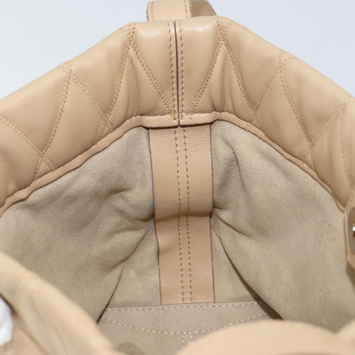 Givenchy Gv Bucket Quilted Leather Beige Leather Shoulder Bag Bag (Pre-Owned)