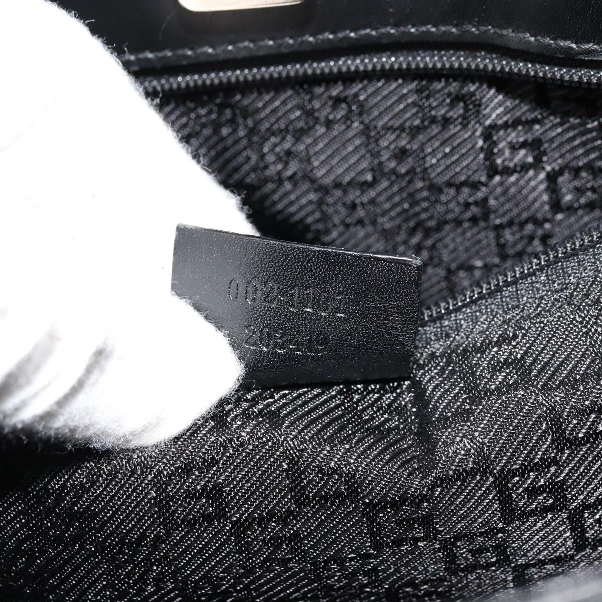 Gucci Vintage Tote Leather Black Leather Tote Bag Bag (Pre-Owned)