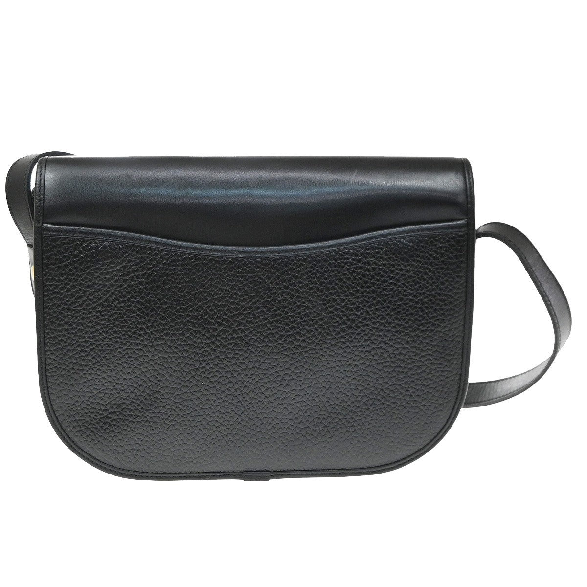 Christian Dior Vintage Cd Flap Leather Black Leather Shoulder Bag Bag (Pre-Owned)