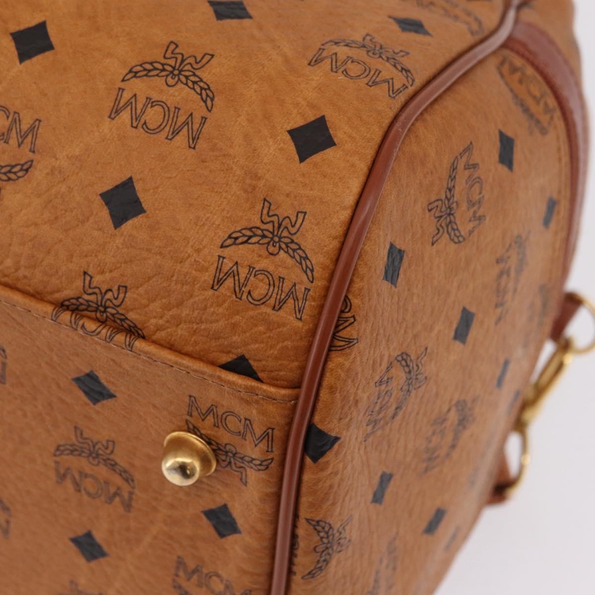 MCM Vicetos Leather Brown Leather Travel Bag Bag (Pre-Owned)