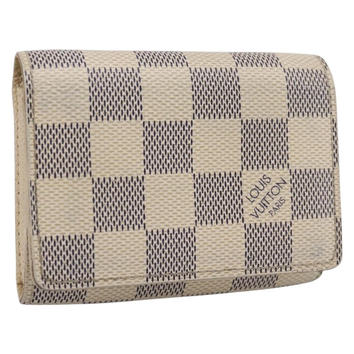 Louis Vuitton Envelope Business Card Holder Damier White Canvas Card Holders Accessory (Pre-Owned)