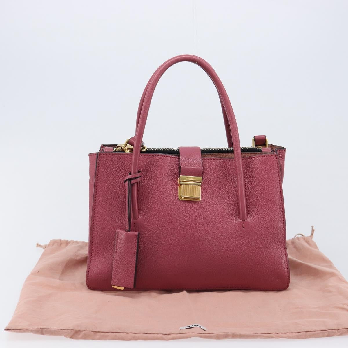 Miu Miu Madras Convertible Compartment Leather Pink Leather Tote Bag Bag (Pre-Owned)