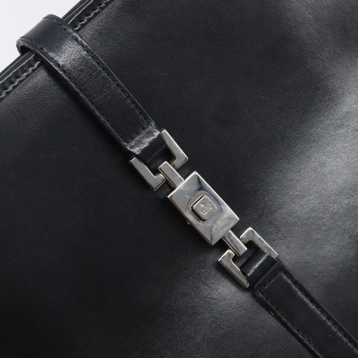 Gucci Jackie Leather Black Leather Tote Bag Bag (Pre-Owned)