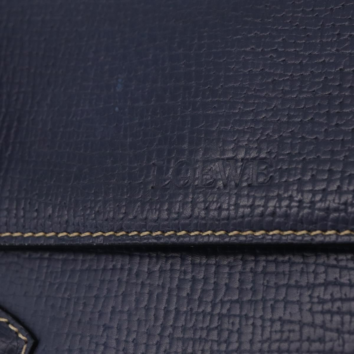 Loewe Tote Leather Navy Leather Tote Bag Bag (Pre-Owned)
