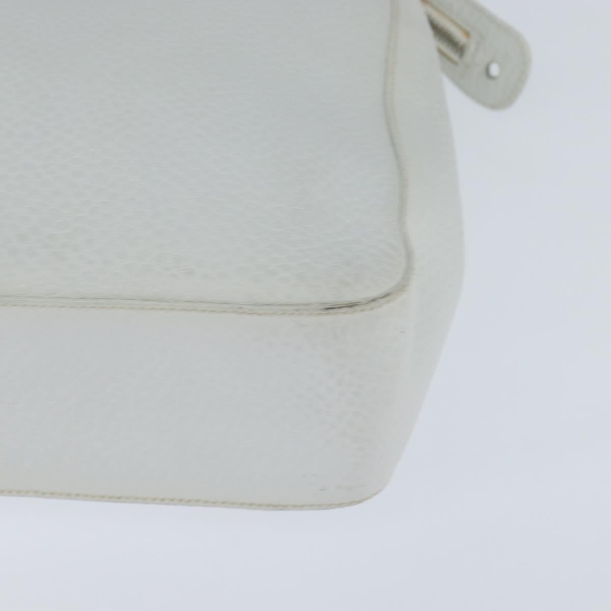 Salvatore Ferragamo Gancini Leather White Leather Handbag (Pre-Owned)