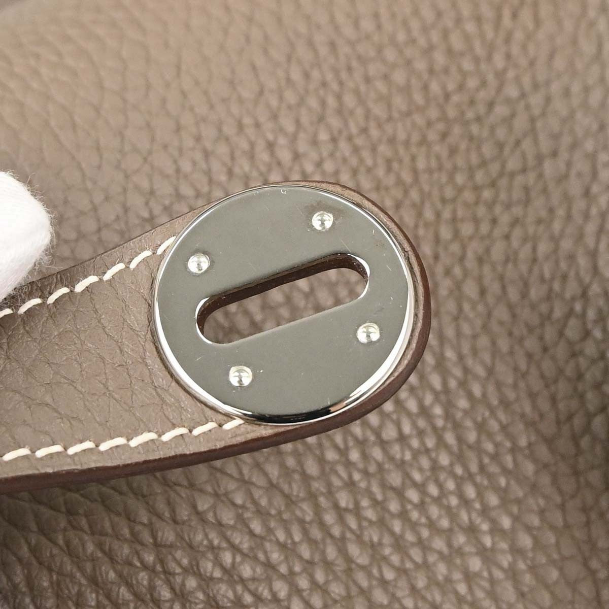 Hermes Lindy Clémence Gray Leather Shoulder Bag Bag (Pre-Owned)