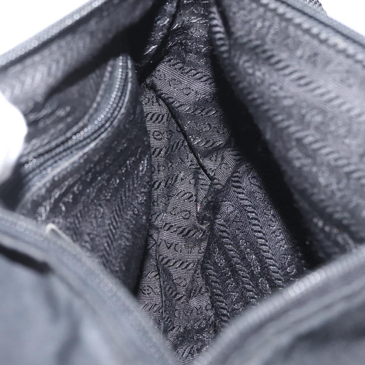 Prada Front Zip Tessuto Black Nylon Shoulder Bag Bag (Pre-Owned)