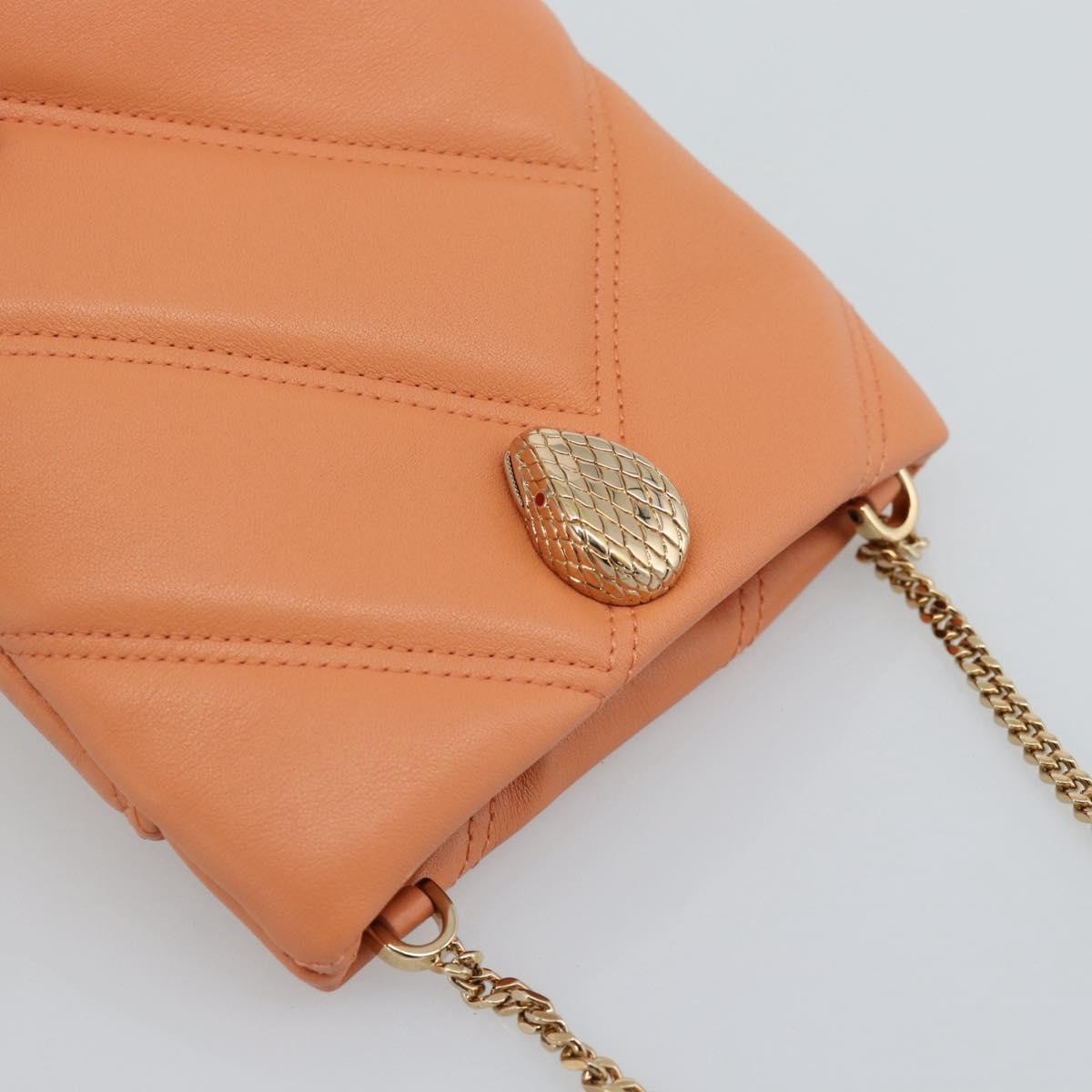 Bvlgari Serpenti Cabochon Phone Holder On Chain Diagonal Quilted Leather Orange Leather Clutche & Pouche Bag (Pre-Owned)