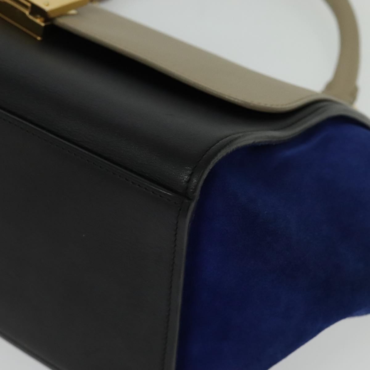 Celine Tricolor Trapeze Leather Beige Leather Handbag (Pre-Owned)