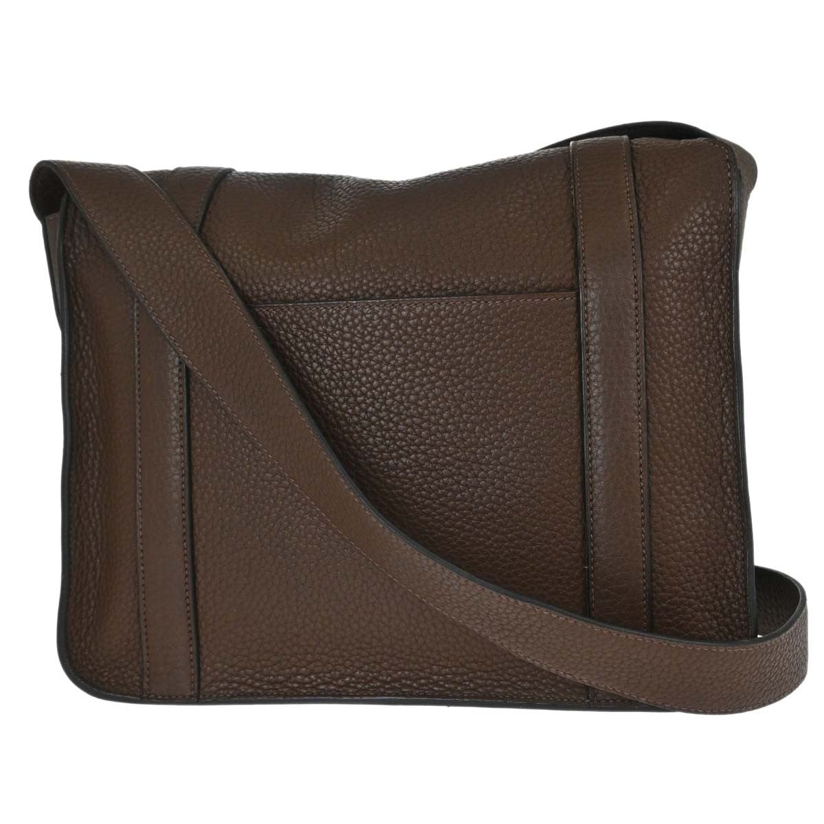 Hermes Steve Caporal Clemence Brown Calfskin Shoulder Bag Bag (Pre-Owned)