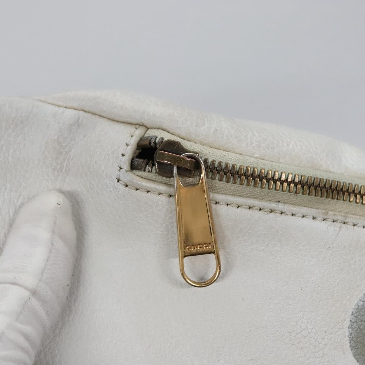 Gucci Logo Belt Printed Leather White Leather Shoulder Bag Bag (Pre-Owned)