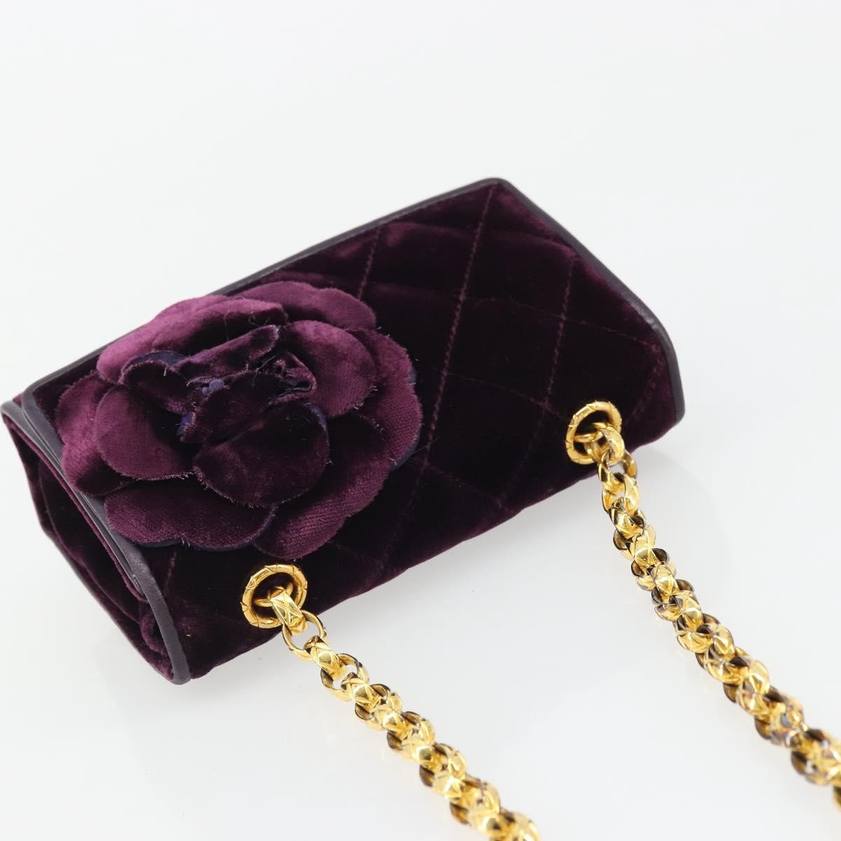 Chanel Wallet On Chain Quilted Velvet Purple Velvet Handbag (Pre-Owned)