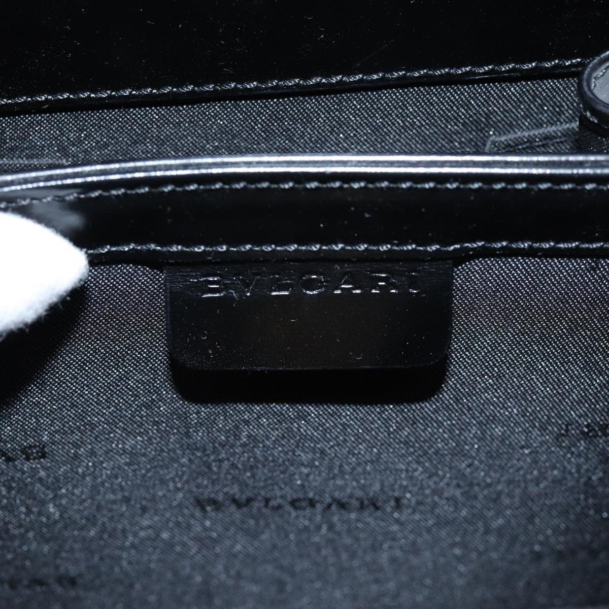 Bvlgari Handbag Leather Black Leather Handbag (Pre-Owned)