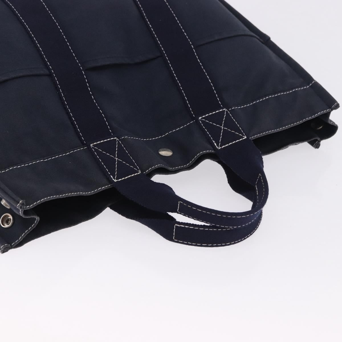 Hermes Fourre Tout Tote Canvas Navy Canvas Tote Bag Bag (Pre-Owned)