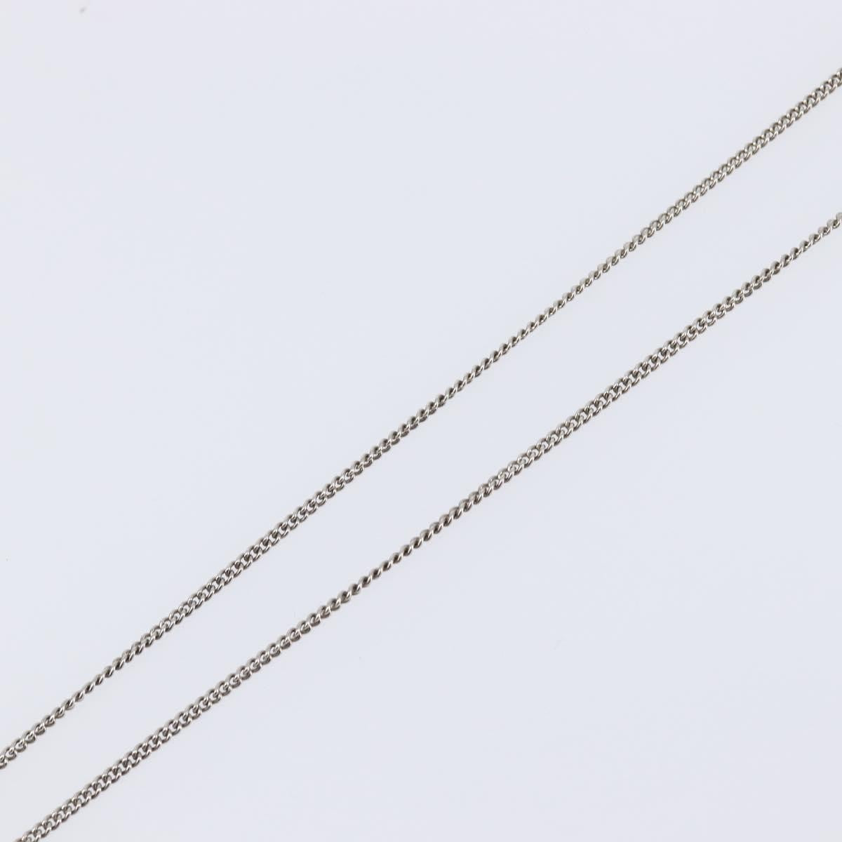 Chanel Cc Pendant Metal With Crystals Silver Metal Necklace Jewelry (Pre-Owned)