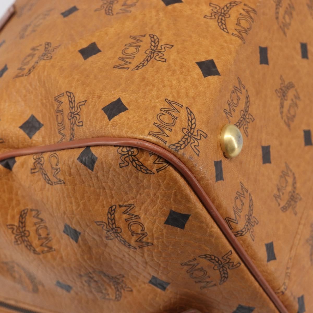 MCM Vicetos Leather Brown Leather Travel Bag Bag (Pre-Owned)