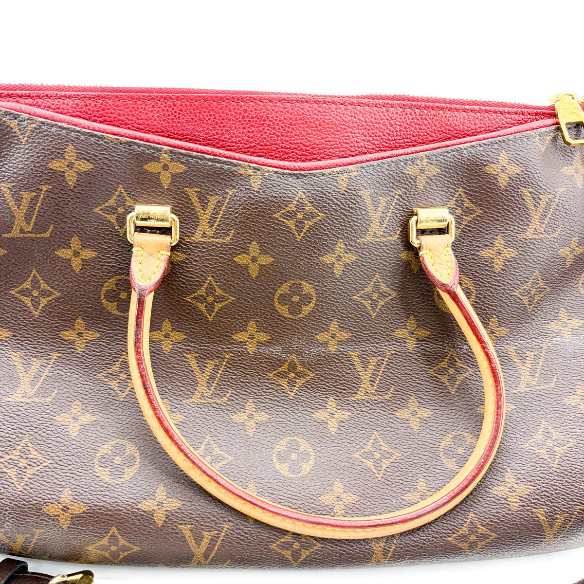 Louis Vuitton Pallas Monogram Canvas With Leather Brown Canvas Tote Bag Bag (Pre-Owned)