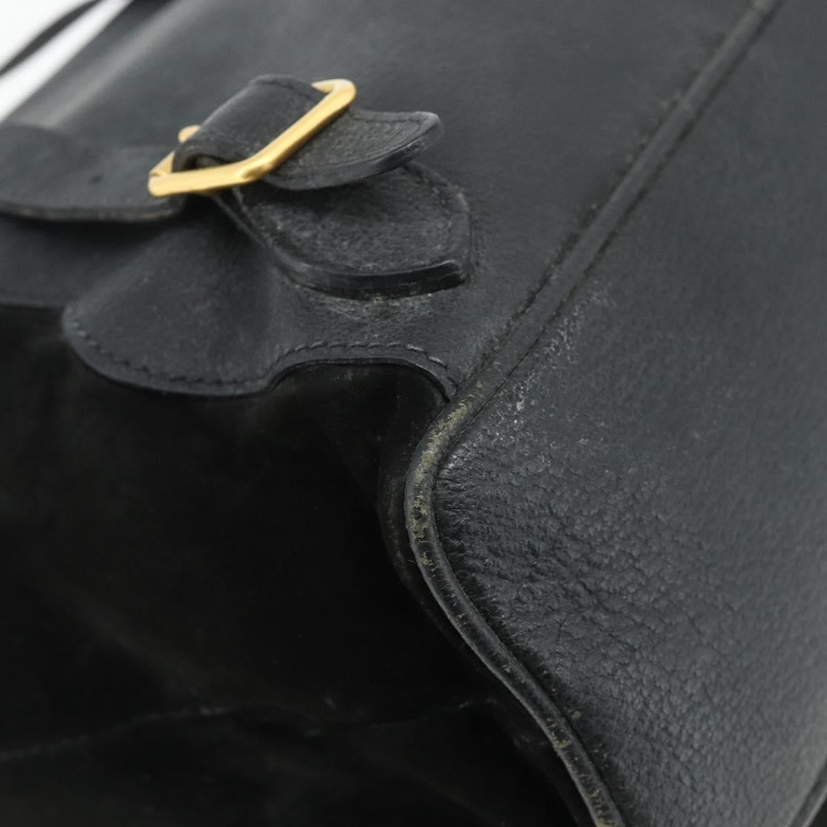 Gucci Vintage Bamboo Suede Black Suede Backpack Bag (Pre-Owned)