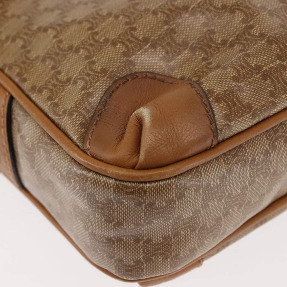 Celine Macadam Shoulder Pvc Leather Beige Pvc,Canvas Bag (Pre-Owned)