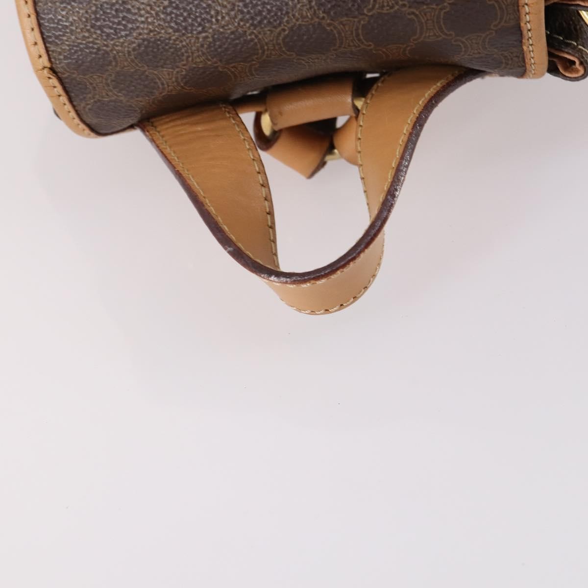 Fendi Vintage Drawstring Flap Brown Canvas Backpack Bag (Pre-Owned)